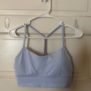 LULULEMON Pastel Blue Flow Y Nulu Longline Bra Light Support, A-C Cups Size 8